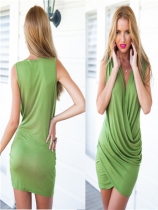 Factory price women comfortable green bandage dress M30005a