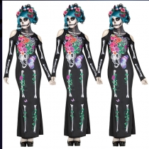 Skeleton Flower Zombie bride costume skull halloween costume dress for women