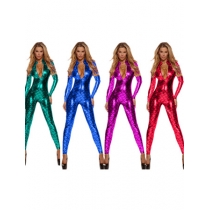 4 Colors Women Leather Jumpsuit Lingerie M7264