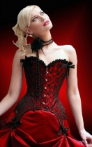 sexy red satin corset M1691