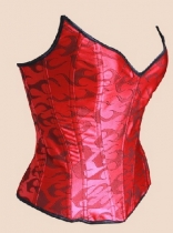 sexy red satin corset M1745
