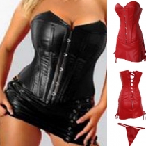 Luxurious Leather Corset with Skirt M7028