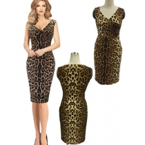 Hot Lady OL Style Leopard Pattern New Dress M30203