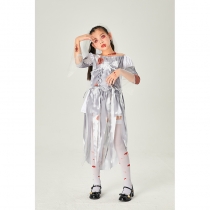 Ghost Child Costume Bride Gauze Halloween Girl Cosplay Vampire Dress SM032A