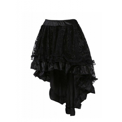 Summer Fashion Lace Pleated Solid Color Women Skirt Plus-Size M31673
