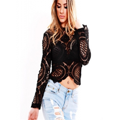 Sexy lace black long sleeve for women M30001