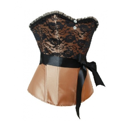 brown jacquard corset with belt m1826d