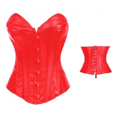 red strapless leather corset m1989a
