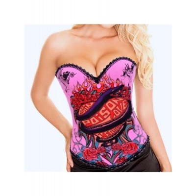 sexy pink cotton corset m1857K