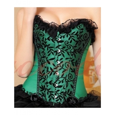 elegant green lace bundle of edge corset m1733c