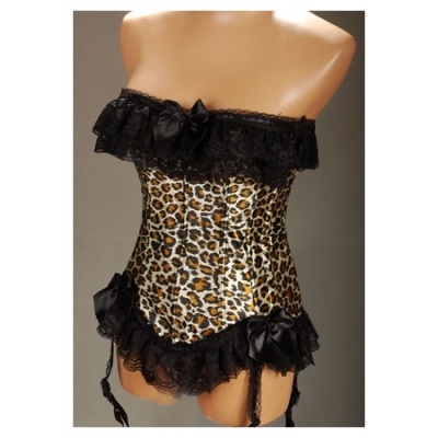 leopard print lace bundle of edge corset m1773