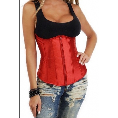 sexy red satin bustier M1752A