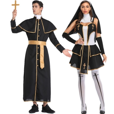 Halloween Party Coplay Nun Costumes for Couple M40802