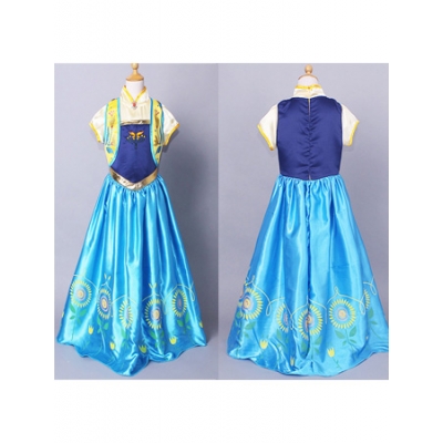 New Frozen Fever Anna Kid Princess Dress Costume M8010