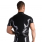 Men and Women Sexy Wetlook PVC Leather Tops Punk T-shirt Clubwear N969
