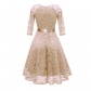 Ladies Casual Long-Sleeve Wedding Guest V-Collar Lace Girl Dress CD1592-1