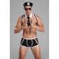 Police Uniform Costume Cosplay Men Black Underwear Sexy Suit Lingerie 20209