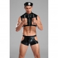 Police Cosplay Costume Male Corset Leather Sexy Set Strong Underwear 20210