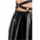 Short Black Leather Women Dresses Sexy Suspender Bodycon Mini Vestido 20212