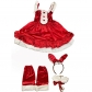 Christmas Performance Role Playing Costumes Pure Red Rabbit Skirt Suit SM7703