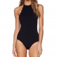 Black Sexy Backless One-Piece Swimwear M17092