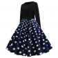 Long Sleeve Polka Dot Classic Party Casual Women Dress JY13106