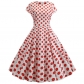 2022 Polka Dot Women Waist Temperament Swing Elegant Dress JY13654