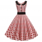 Vintage Doll Collar Polka Dot Fashion Print Midi Dress Ladies JY13904