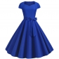 Solid Color Retro Short Sleeve 2022 Spring Elegant Casual Dresses JY14129