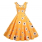 Print Casual Women Summer Doll Collar Slim Bohemian Dress JY15037