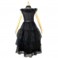Addams Family Gauze Dress Costume Wednesday PROM Dress Cosplay YF411