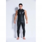 Men Sexy Patent Leather Tight Stage Performance Leather Bar Jumpsuit XX6002