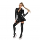 Long Sleeve Shiny Patent Leather Stage Nightclub One Piece Sexy Tight Leather Dress XX6391