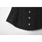 Jacquard Fabric Shoulder Belt Blouse Vintage Steel Buckle Short Sleeve Corset 21685A