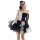 Women Corset Dress Halloween Witch Costume Clown Bustier With Skirt 1708
