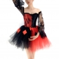 Women Corset Dress Halloween Witch Costume Clown Bustier With Skirt 1708