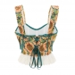 Sexy Lace Trim Sunflower Embroidery Straps Corset Cami Cropped Top M22061