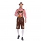 German Traditional Oktoberfest Plaid Shirt Men Beer Suspender Suit Costume YM3645