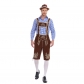 German Traditional Oktoberfest Plaid Shirt Men Beer Suspender Suit Costume YM3645