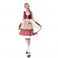 Halloween Maid  Adult Red Plaid Dress Cosplay Red Cape Play Costume YM8735