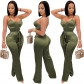 Recreational Temperament Sexy Long Straight Tube Rompers Women Jumpsuit X3717