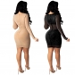 Hot Drilling Perspective Elegant Sexy Long Sleeve Dresses Women X3851