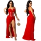 Fork Hot Drilling Bead Mesh Evening Gown Elegant Ladies Dresses X5263