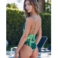 Summer Sexy Deep V Neck Strap Tie Dye Bikini Swimsuit for womens clothing