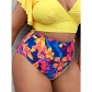 Beach Pants Woman Printed High Waist Swim Briefs 005