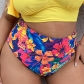 Beach Pants Woman Printed High Waist Swim Briefs 005