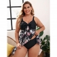Butterfly Flower Ladies Hollowed Out Bikini Three Piece Plus Size Swimsuit 20152