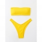Solid Color Swimwear Swimsuit Strap Split Sexy Bikini Set A2204