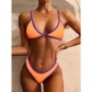 Matching Triangle Swimsuit Bikini Swimwear Pure Color Sexy Custom S037