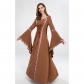 Retro Hooded Dresses Horn Sleeve Square Neck Costume Full Skirted Stage YM9304